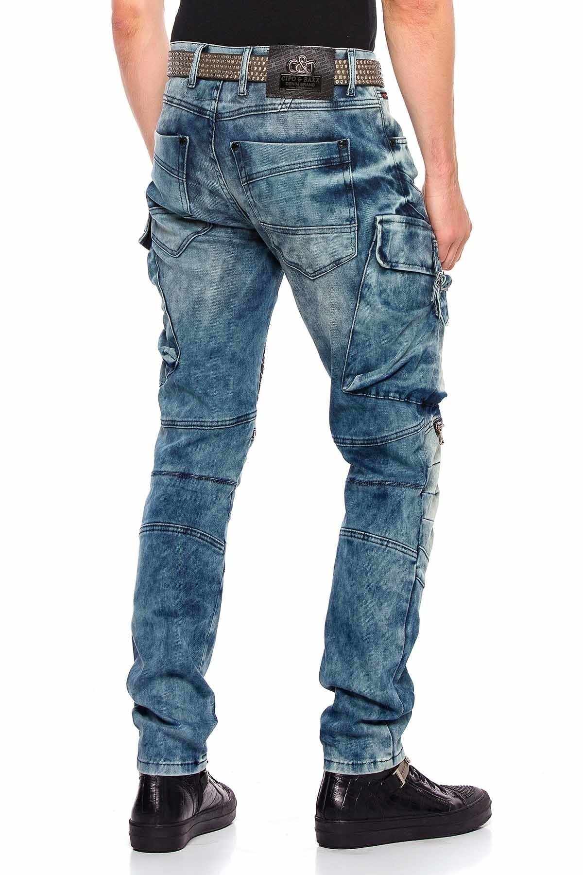 CD523 Cargo Pocket Baggy Hip Hop Men's Jeans