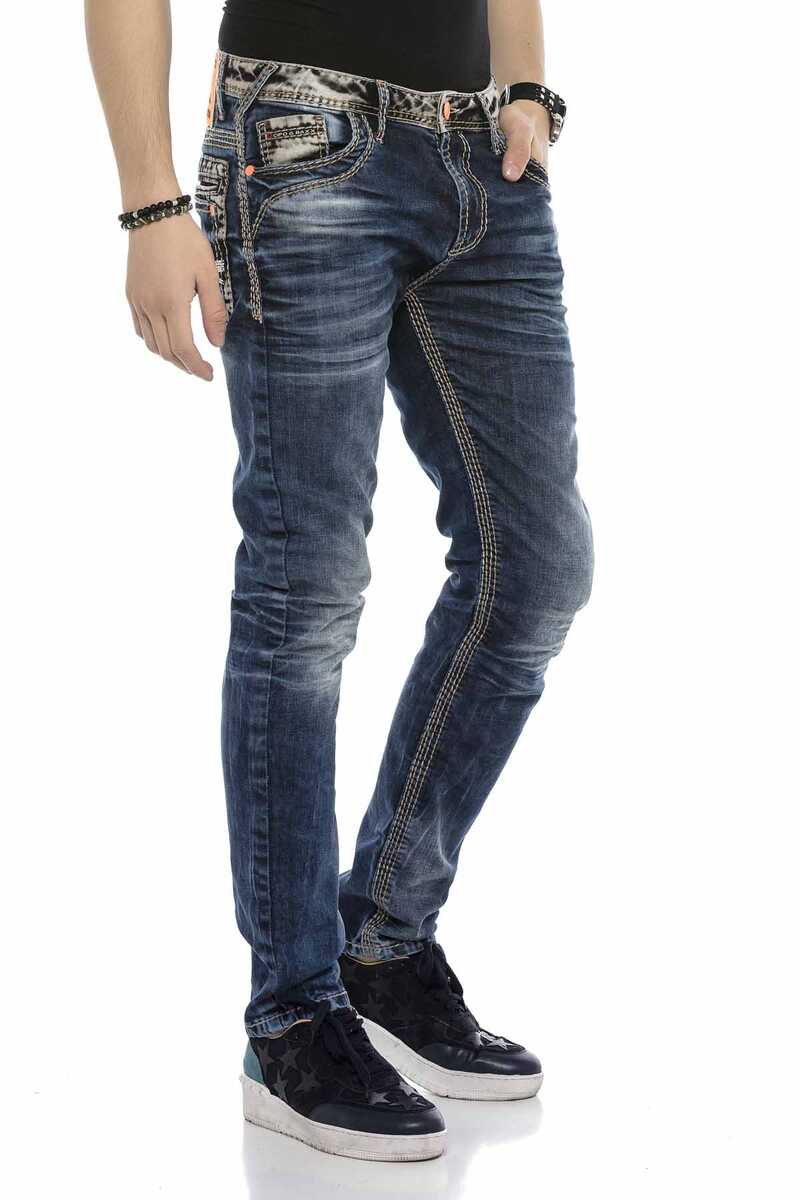 CD593 Neon Label Heavy Stitch Jeans