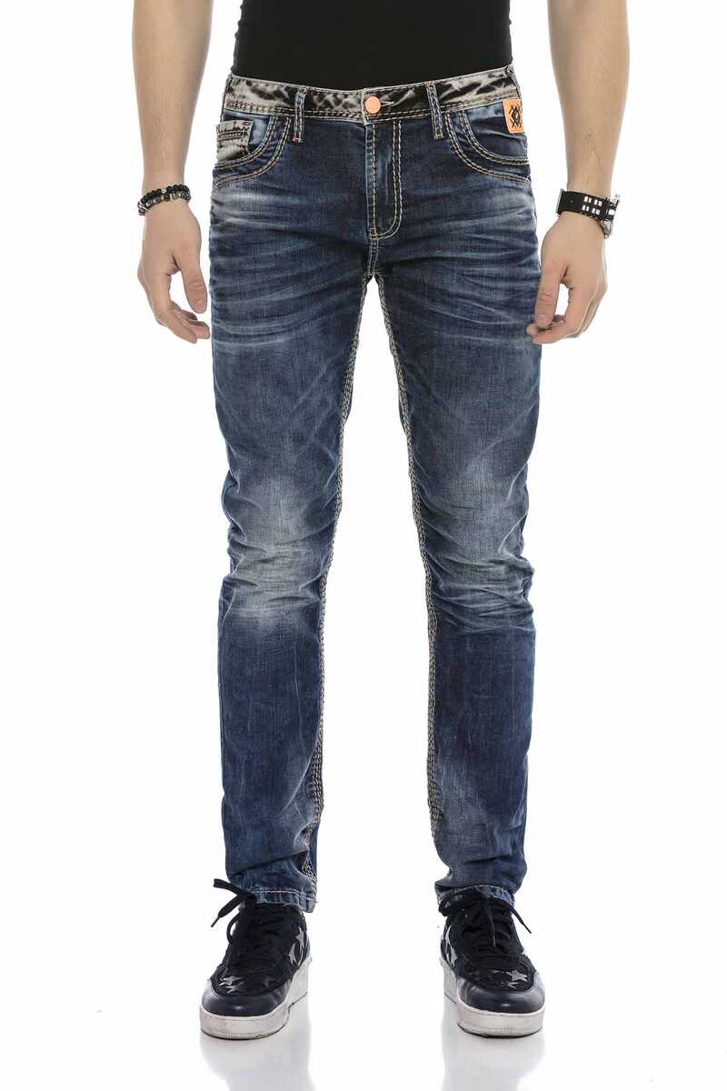 CD593 Neon Label Heavy Stitch Jeans