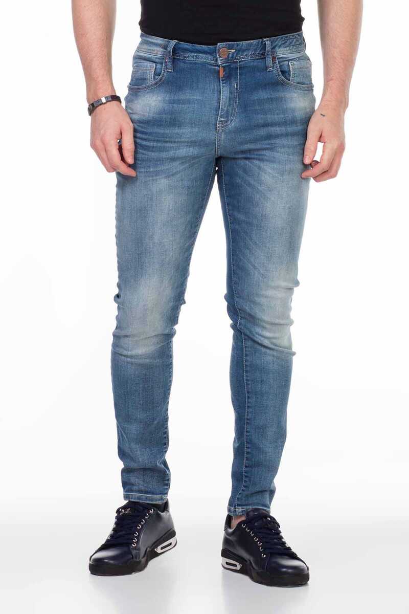 CD456 Washed Fabric Basic Men's Denim Jeans