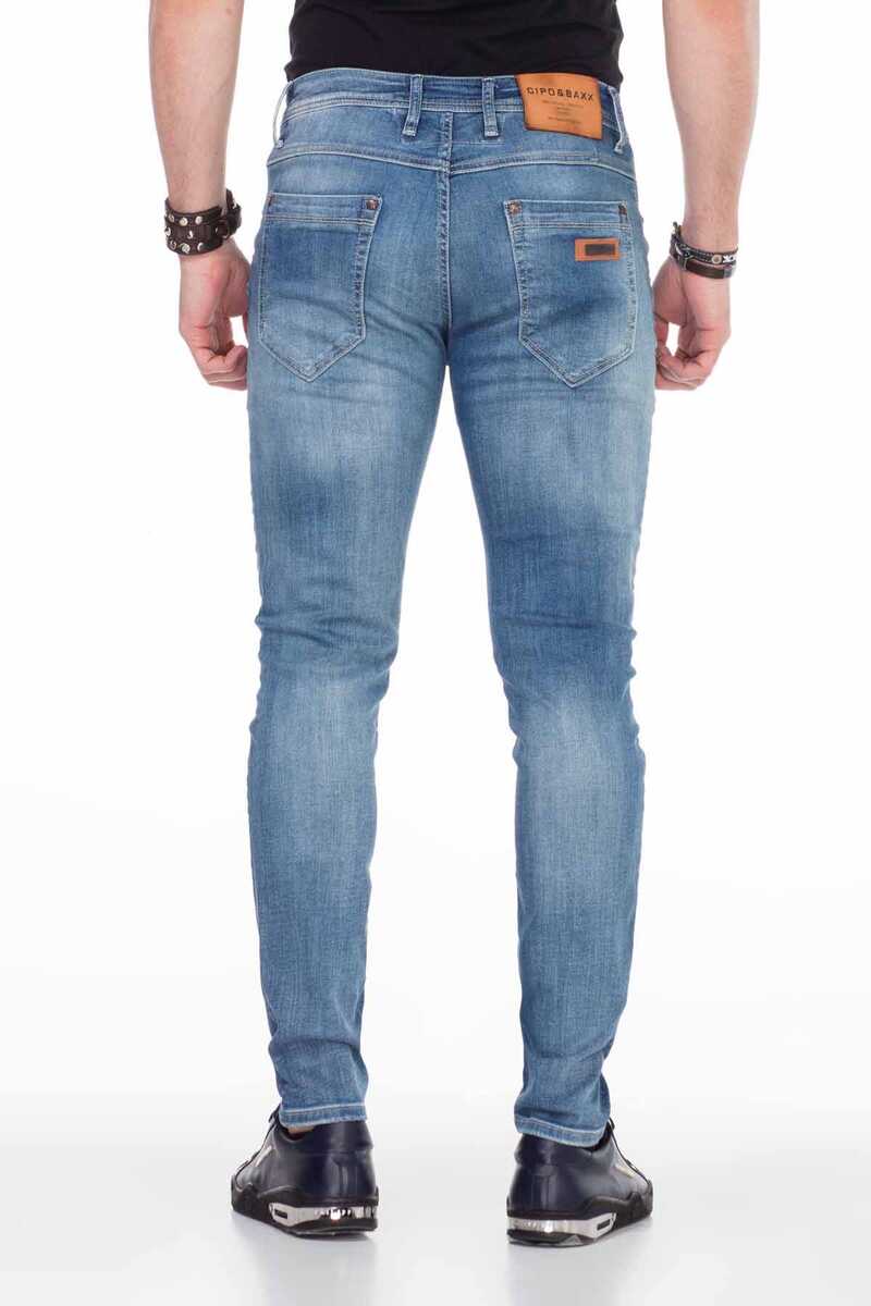 CD456 Washed Fabric Basic Men's Denim Jeans