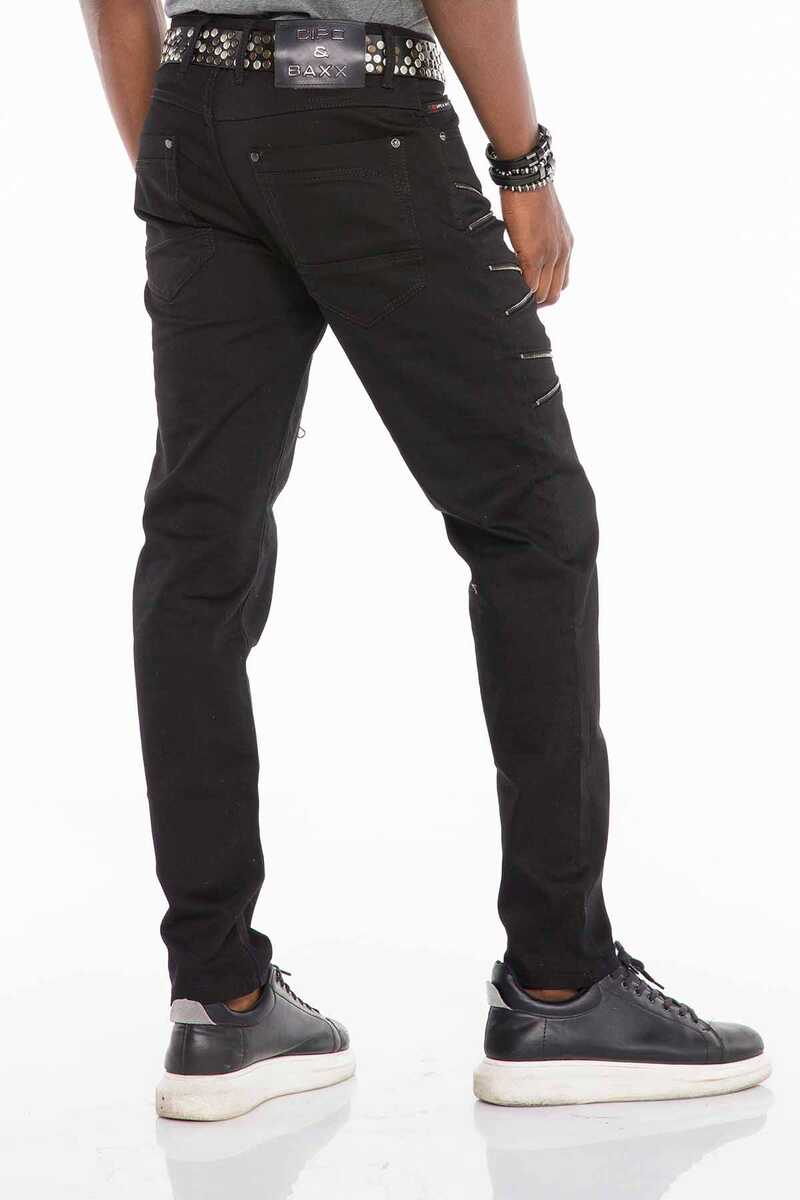 CD509 Zip Detail Slim Fit Men's Jeans