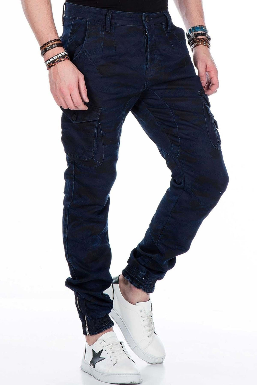 CD422 Cargo Pocket Elastic Skinny Camo Pants