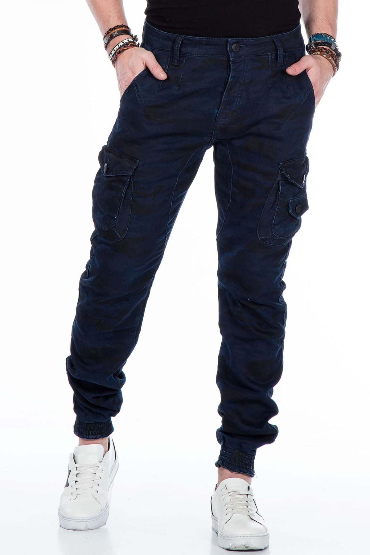 CD422 Cargo Pocket Elastic Skinny Camo Pants