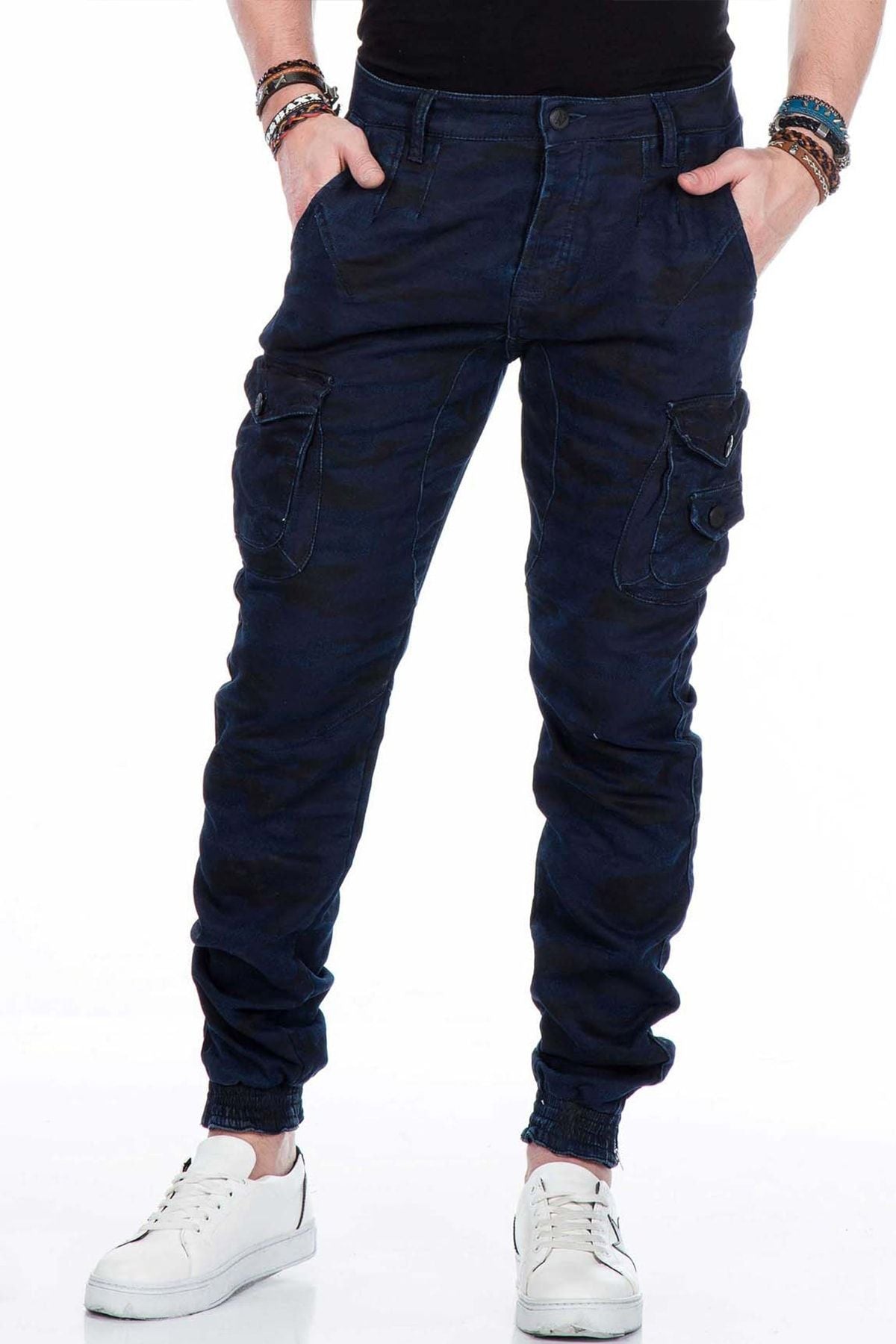 CD422 Cargo Pocket Elastic Skinny Camo Pants