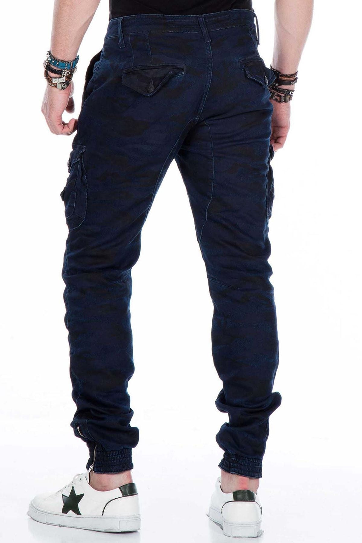 CD422 Cargo Pocket Elastic Skinny Camo Pants