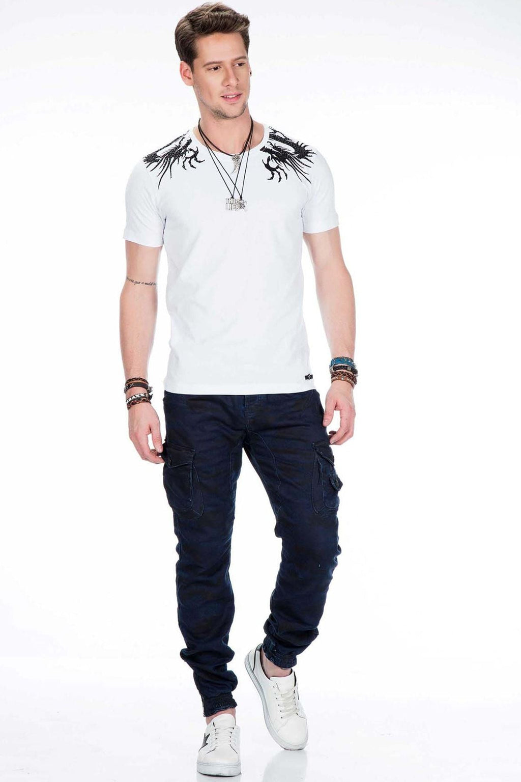 CD422 Cargo Pocket Elastic Skinny Camo Pants