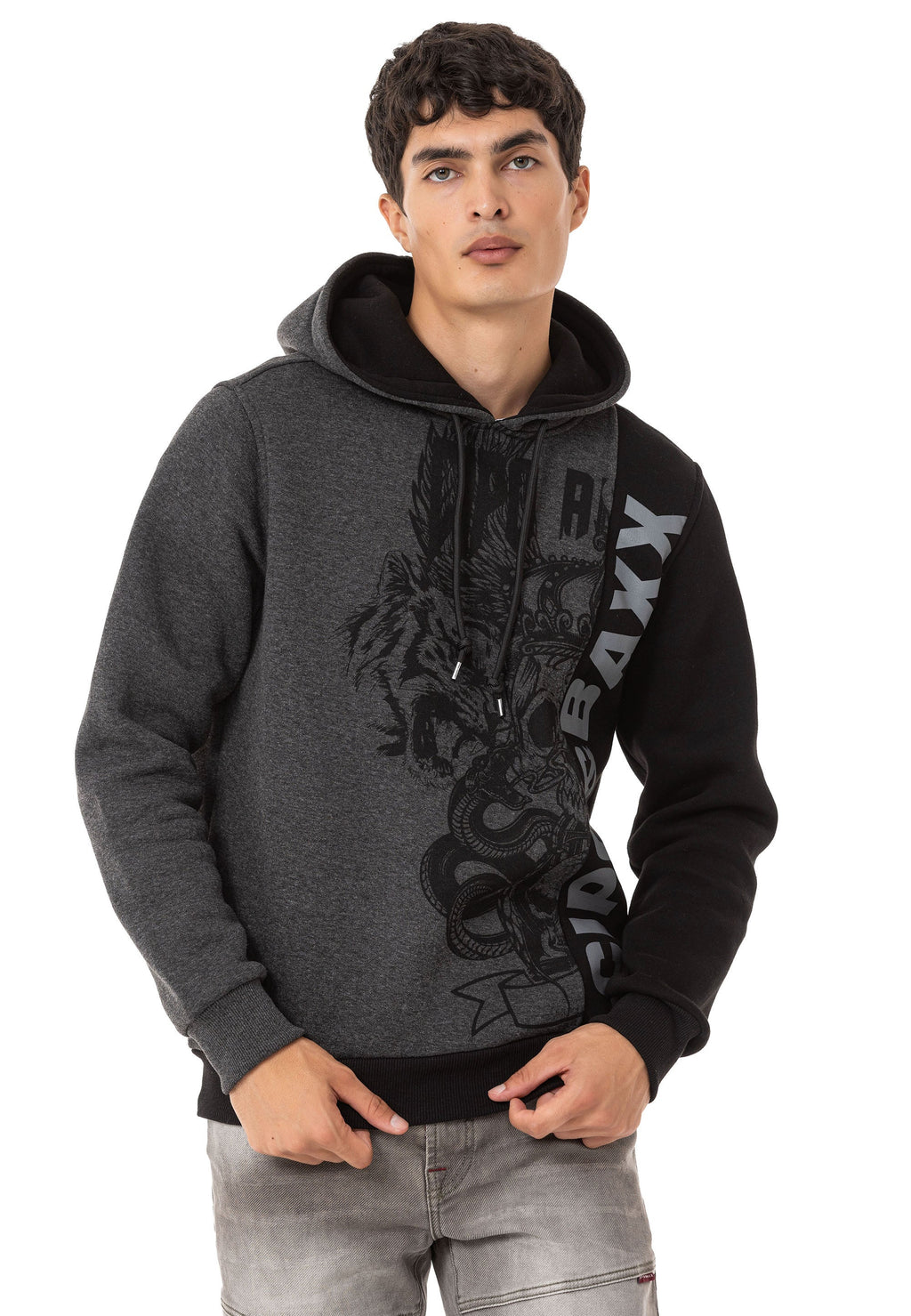 CL541 Men's Hooded Street Style Logo Sweatshirt