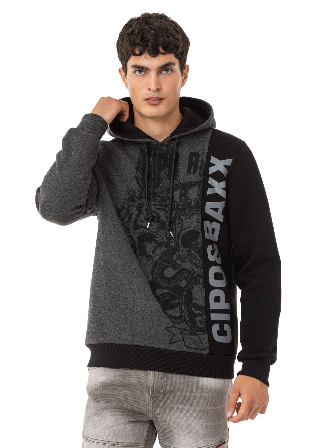 CL541 Men's Hooded Street Style Logo Sweatshirt