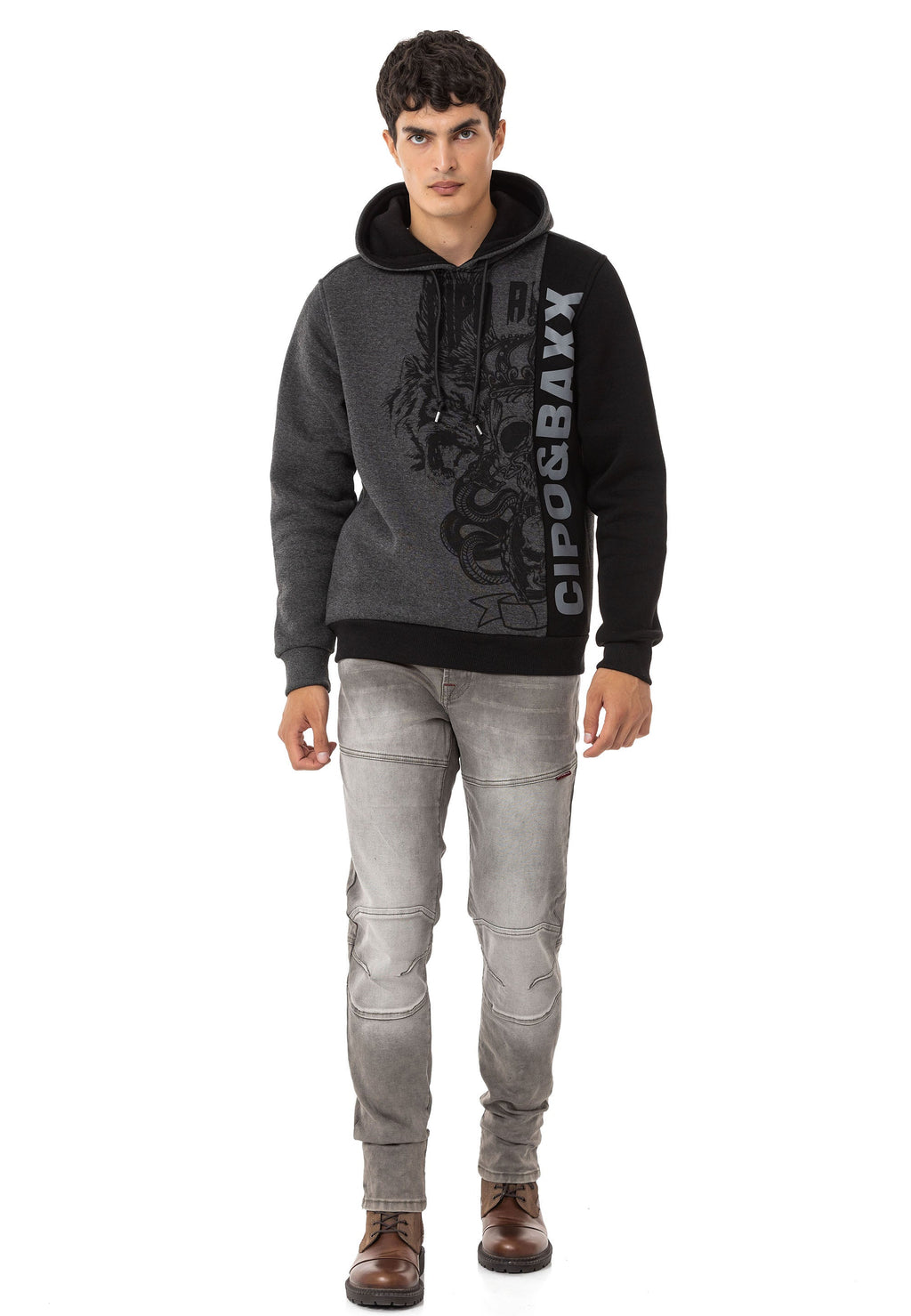 CL541 Men's Hooded Street Style Logo Sweatshirt