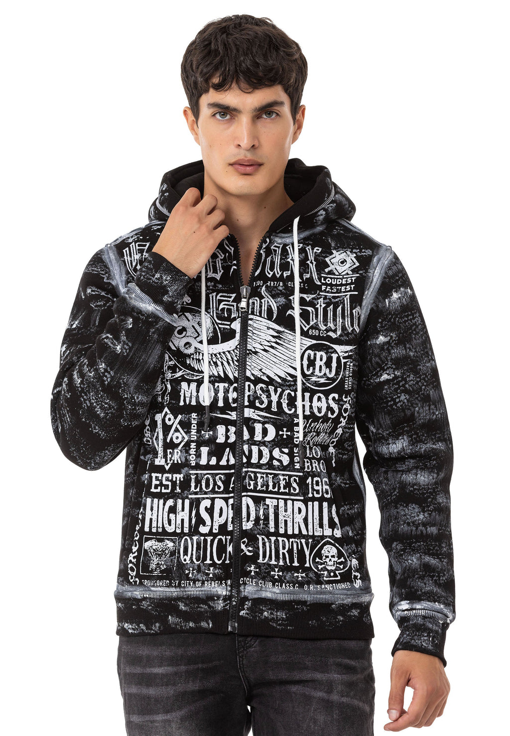 CL544 Men's Zip Hooded Sweatshirt – Zip-Up Hoodie, Everyday Sport Relaxed Fit