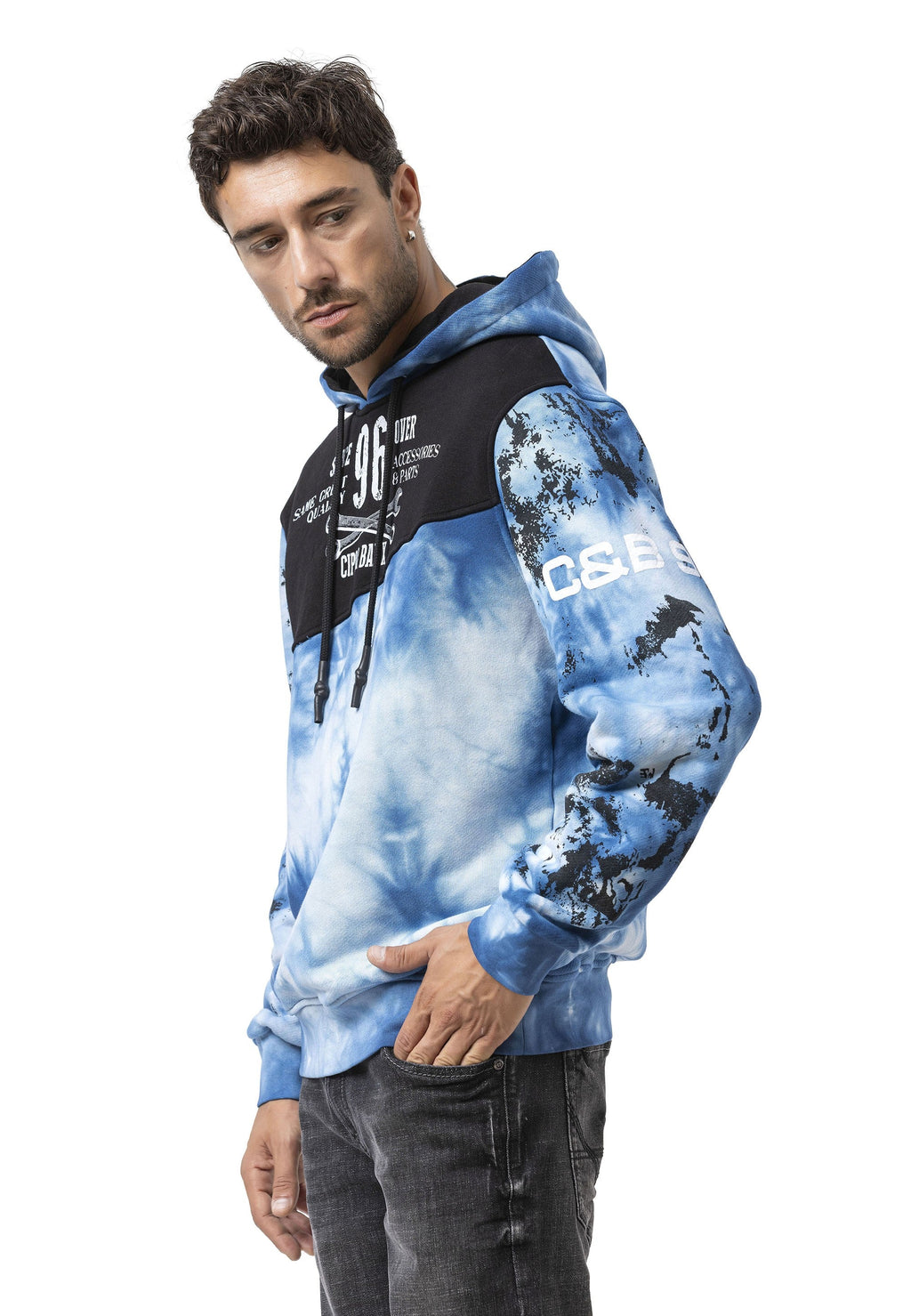 CL593 Men's Hoodie Sweatshirt – Modern Print, Hooded, Relaxed Fit