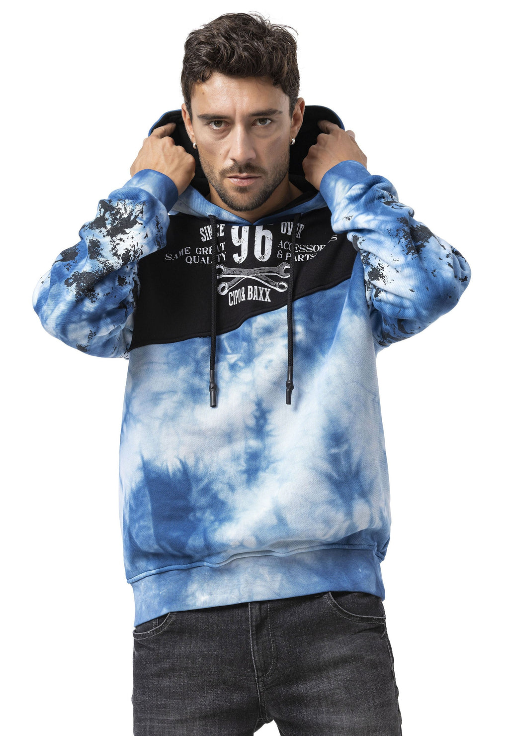 CL593 Men's Hoodie Sweatshirt – Modern Print, Hooded, Relaxed Fit