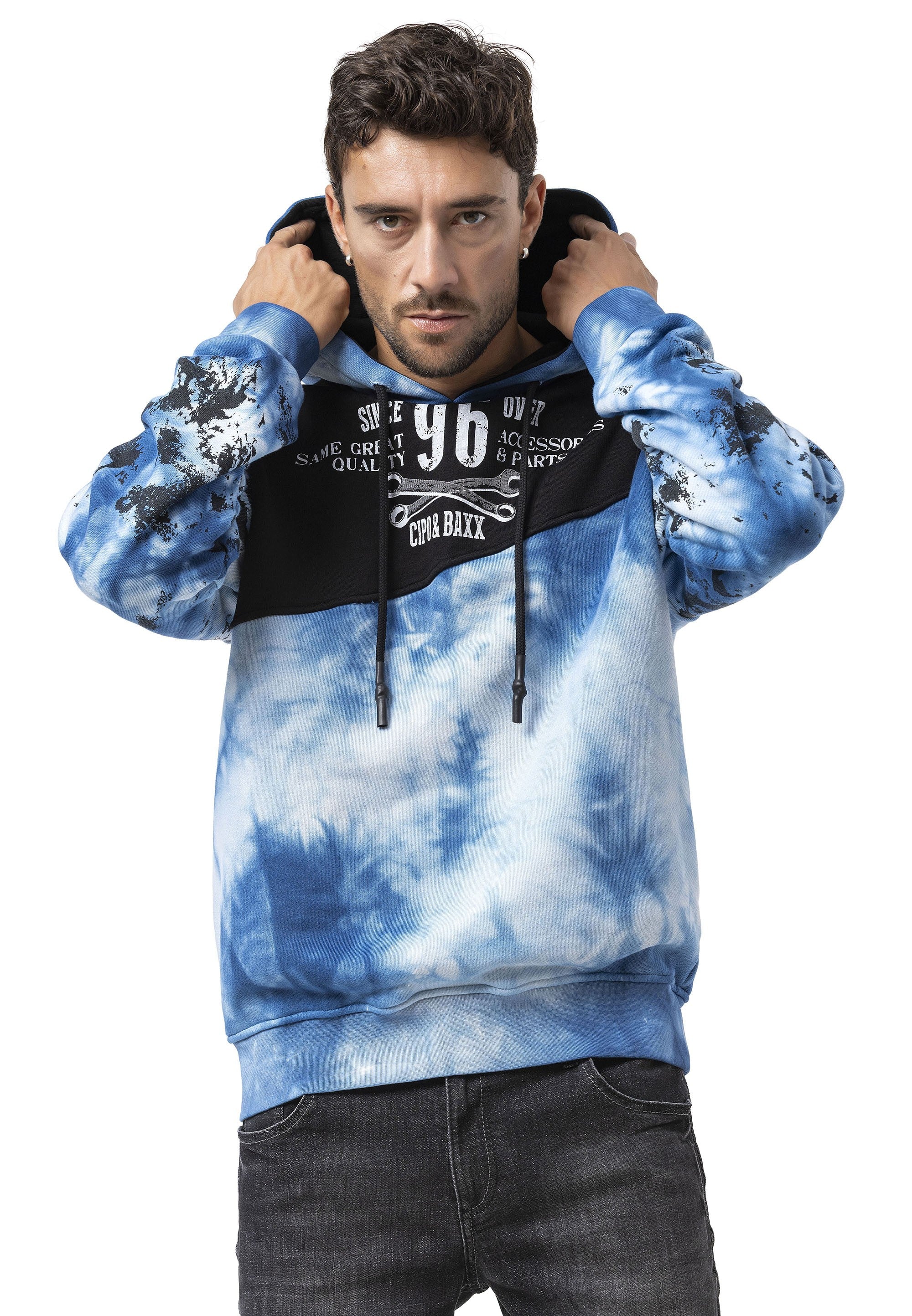 CL593 Men's Hoodie Sweatshirt – Modern Print, Hooded, Relaxed Fit
