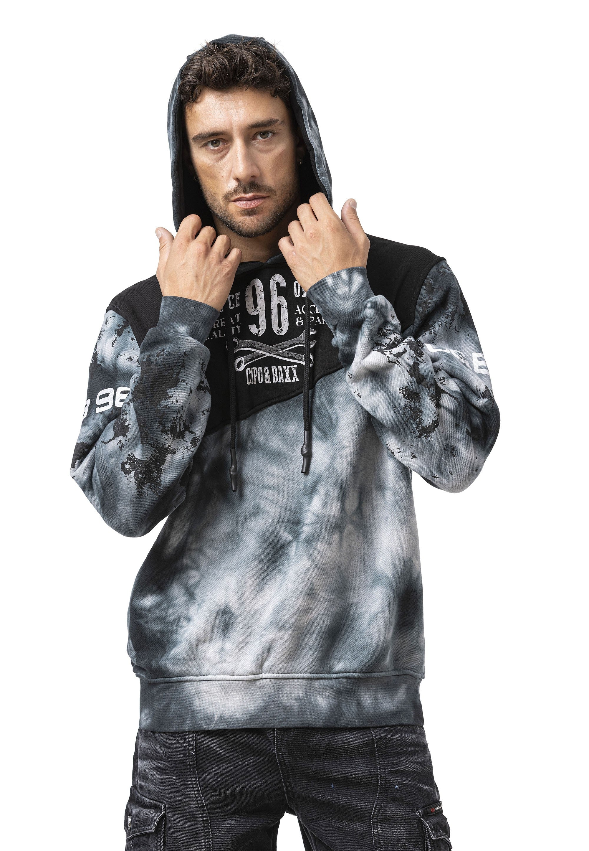 CL593 Men's Hoodie Sweatshirt – Modern Print, Hooded, Relaxed Fit