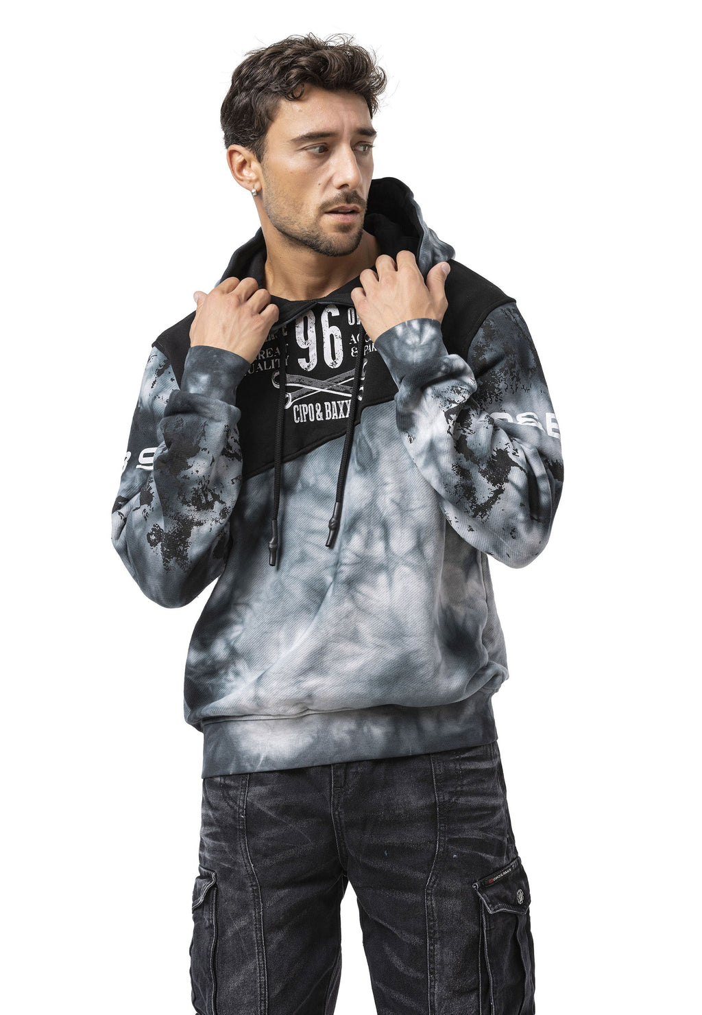 CL593 Men's Hoodie Sweatshirt – Modern Print, Hooded, Relaxed Fit