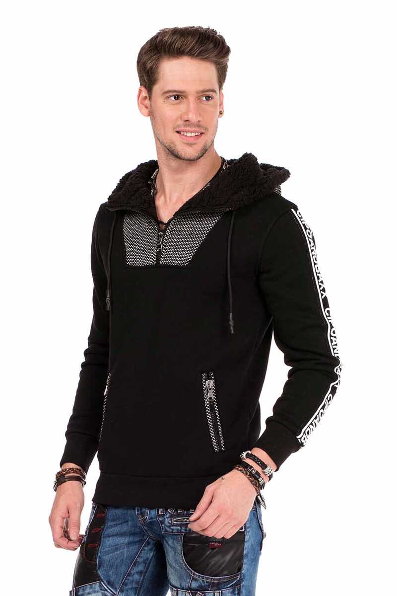 CL311 Hooded Zip Collar Men's Hoodie