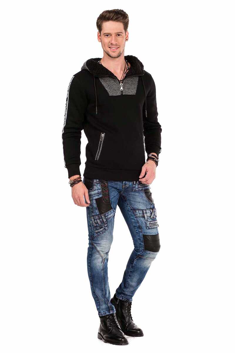 CL311 Hooded Zip Collar Men's Hoodie