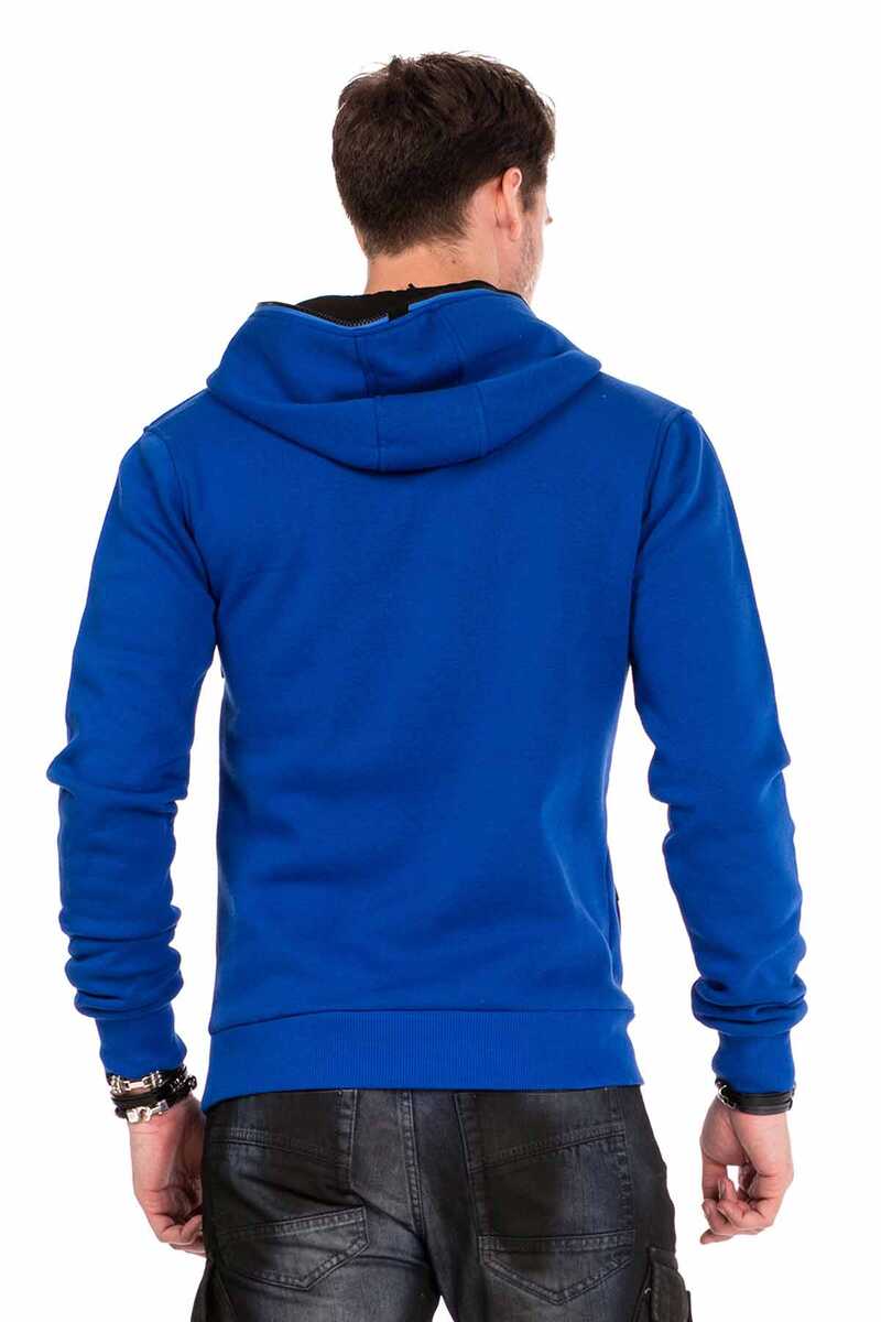 CL329 Hidden Collar Zip Hooded Sweatshirt