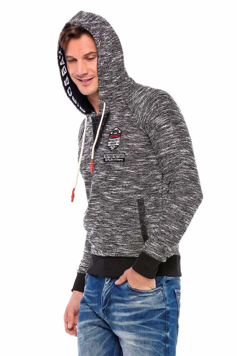 CL362 Knit Hooded Slim Men's Sweatshirt