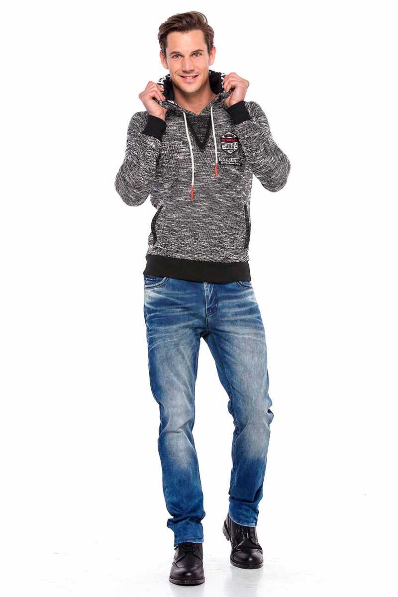 CL362 Knit Hooded Slim Men's Sweatshirt