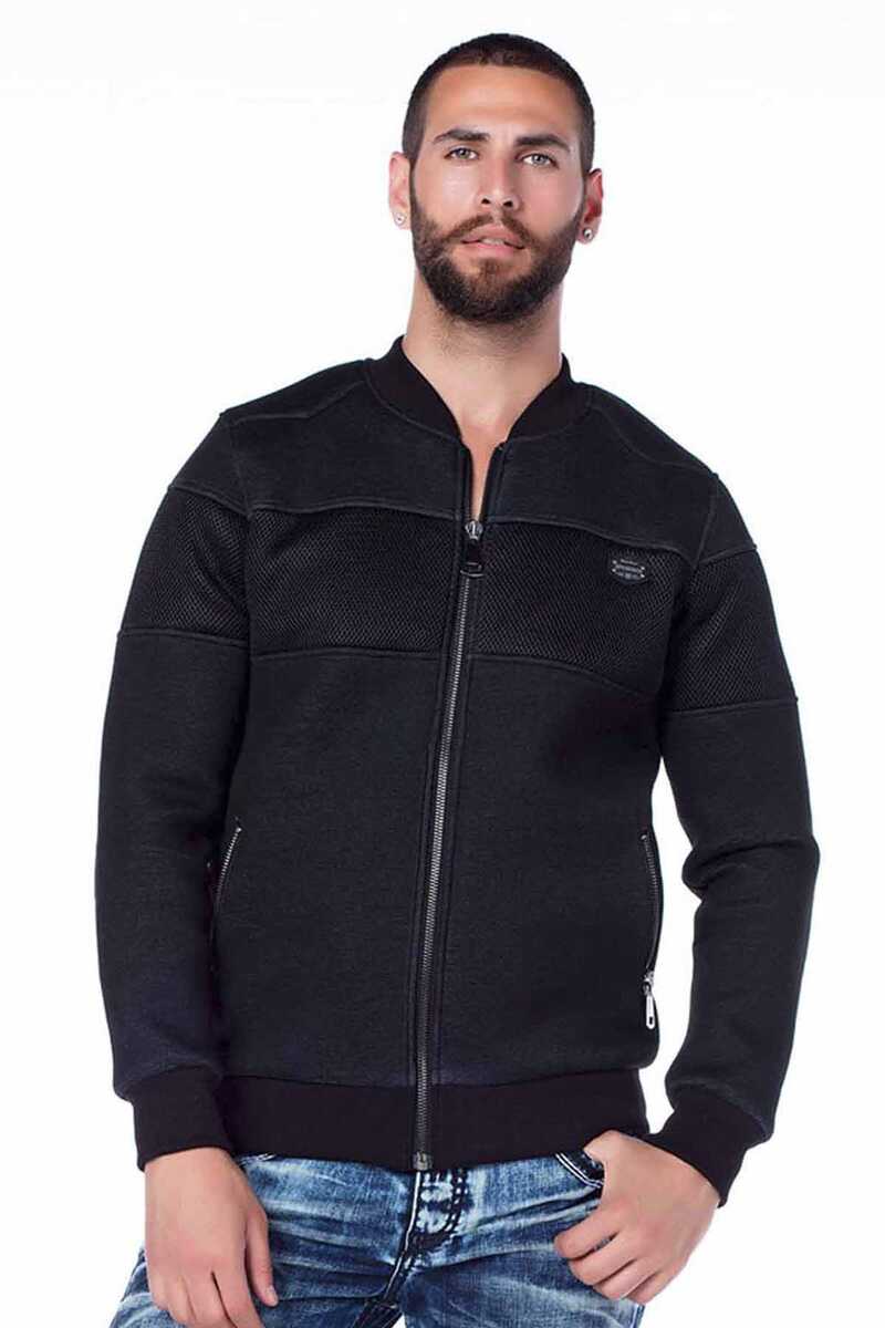CJ141 Zip Elastic Varsity Collar Men's Jacket