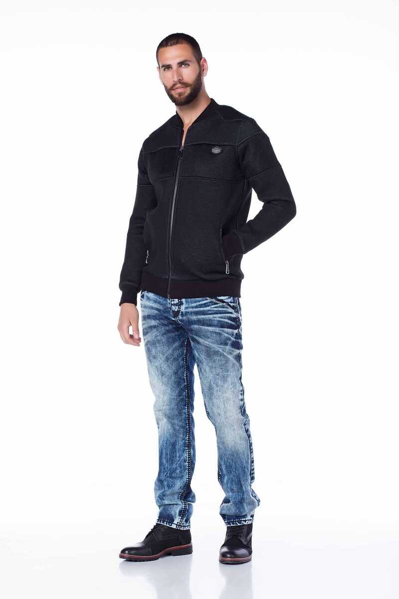 CJ141 Zip Elastic Varsity Collar Men's Jacket