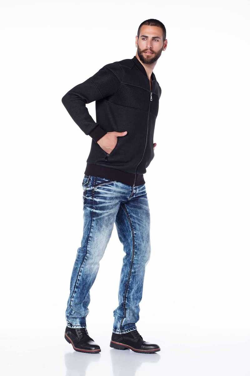 CJ141 Zip Elastic Varsity Collar Men's Jacket