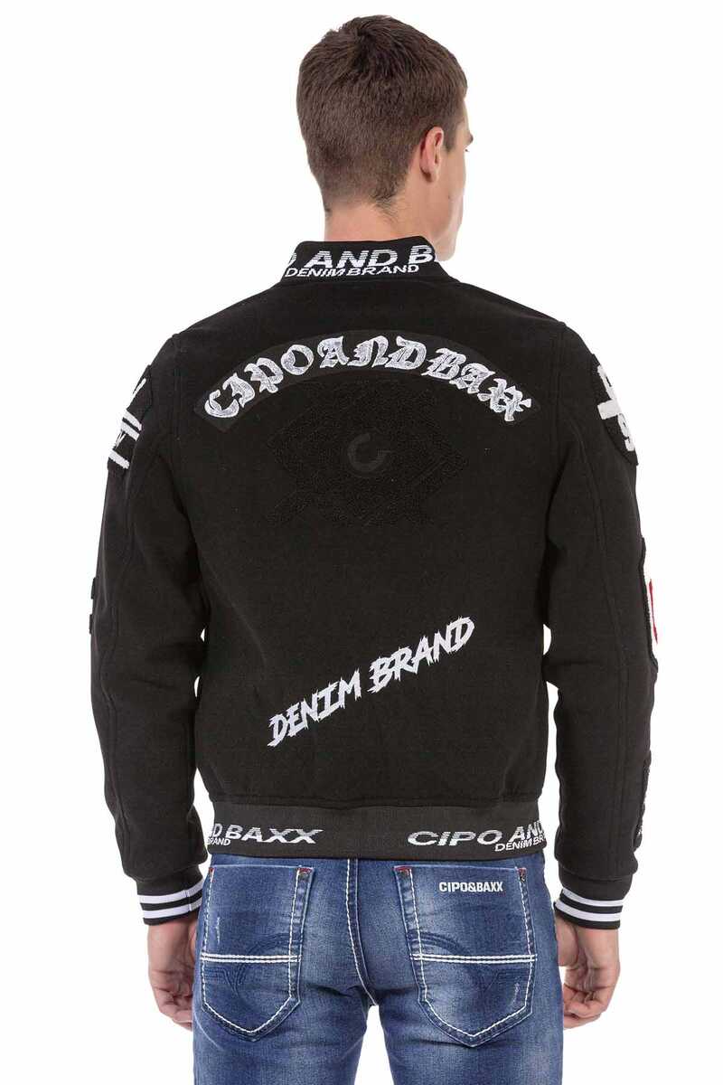 CJ274 Embroidered Wool Varsity Men's Jacket
