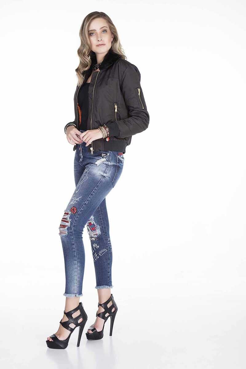 WJ141 Women's Removable Fur Collar Jacket