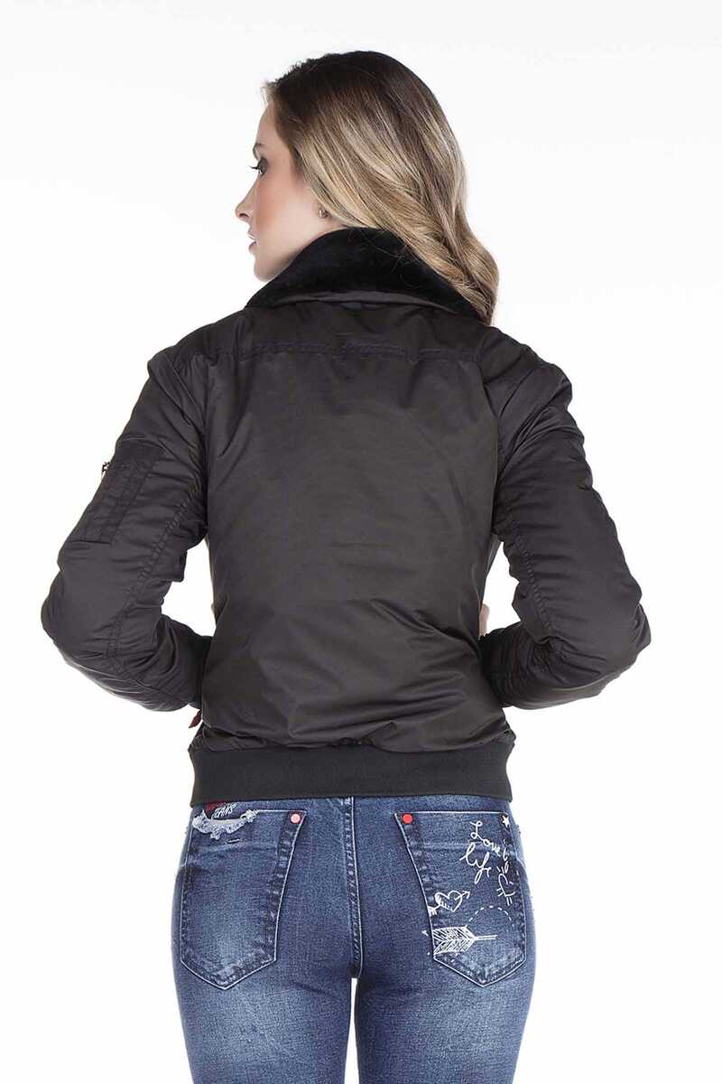 WJ141 Women's Removable Fur Collar Jacket