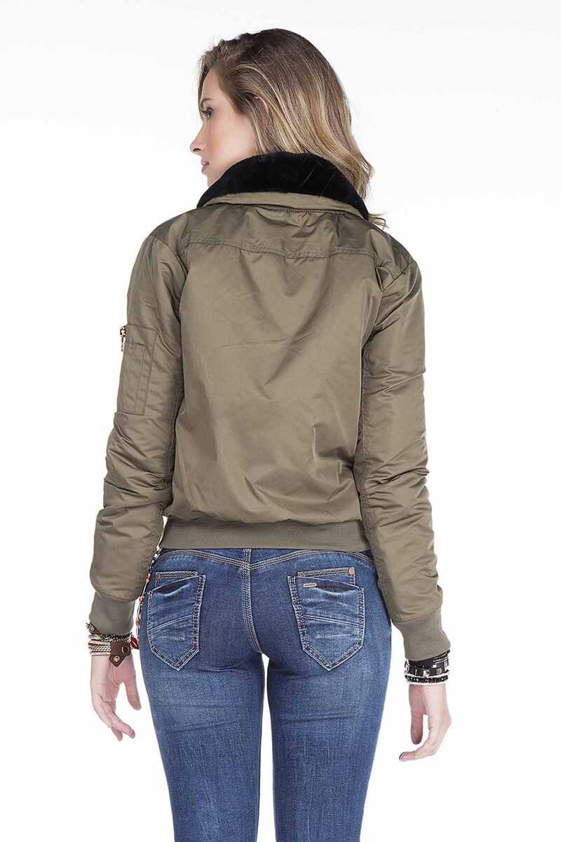 WJ141 Women's Removable Fur Collar Jacket
