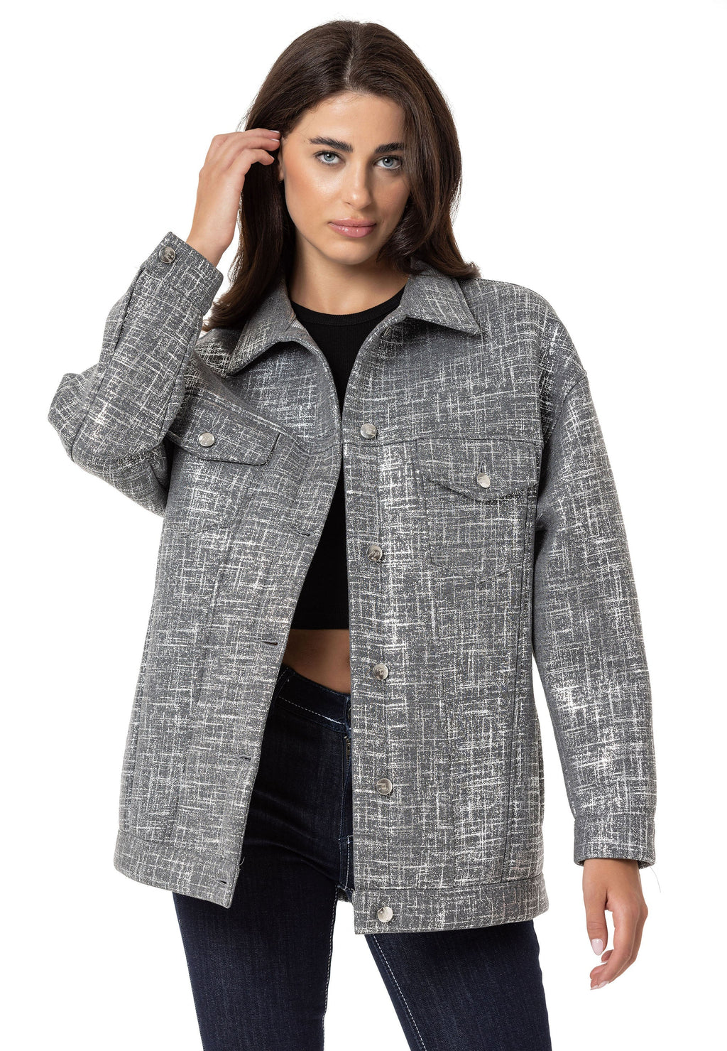 WJ222 Collared Silver Reflective Women's Jacket