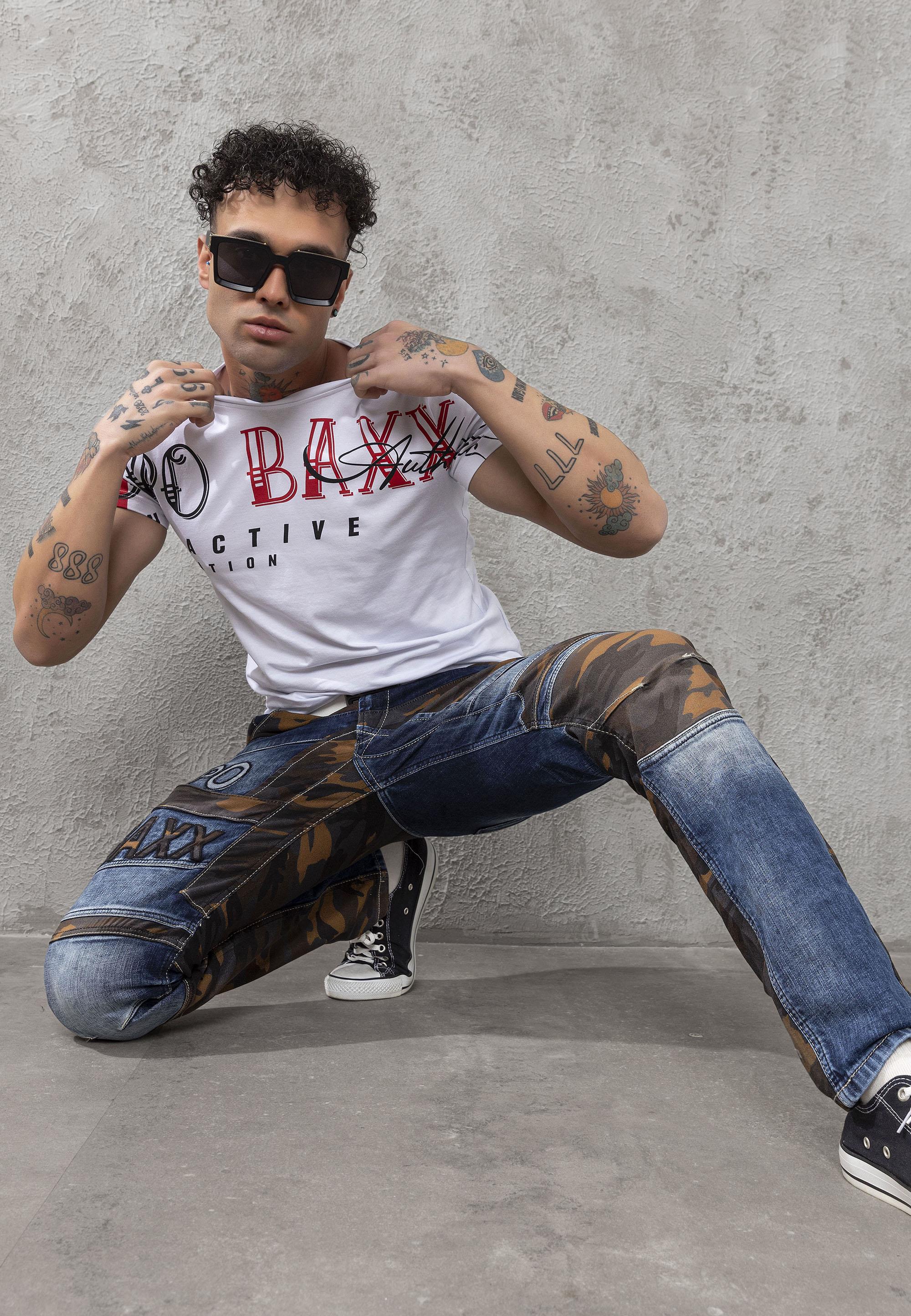 CD859 Camo Paneled Men's Jeans