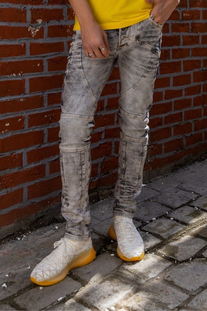 CD718 Paneled Washed Men's Jeans