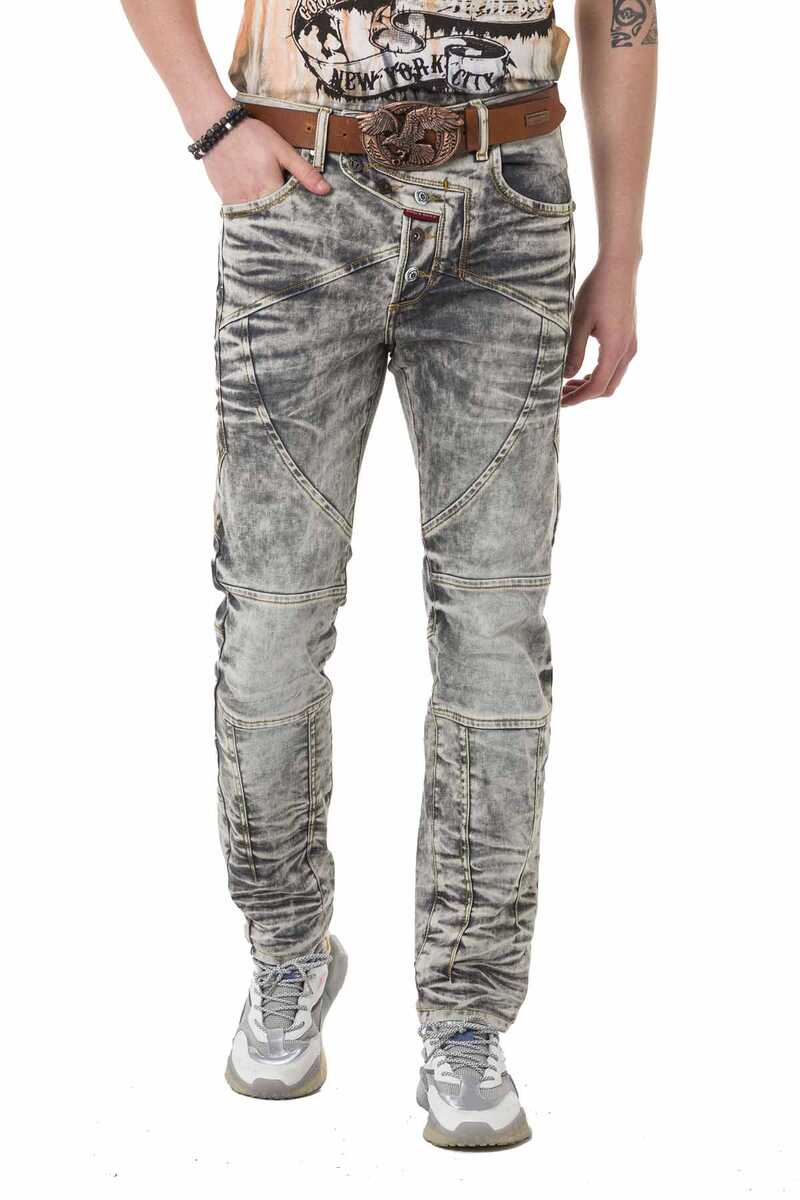 CD718 Paneled Washed Men's Jeans