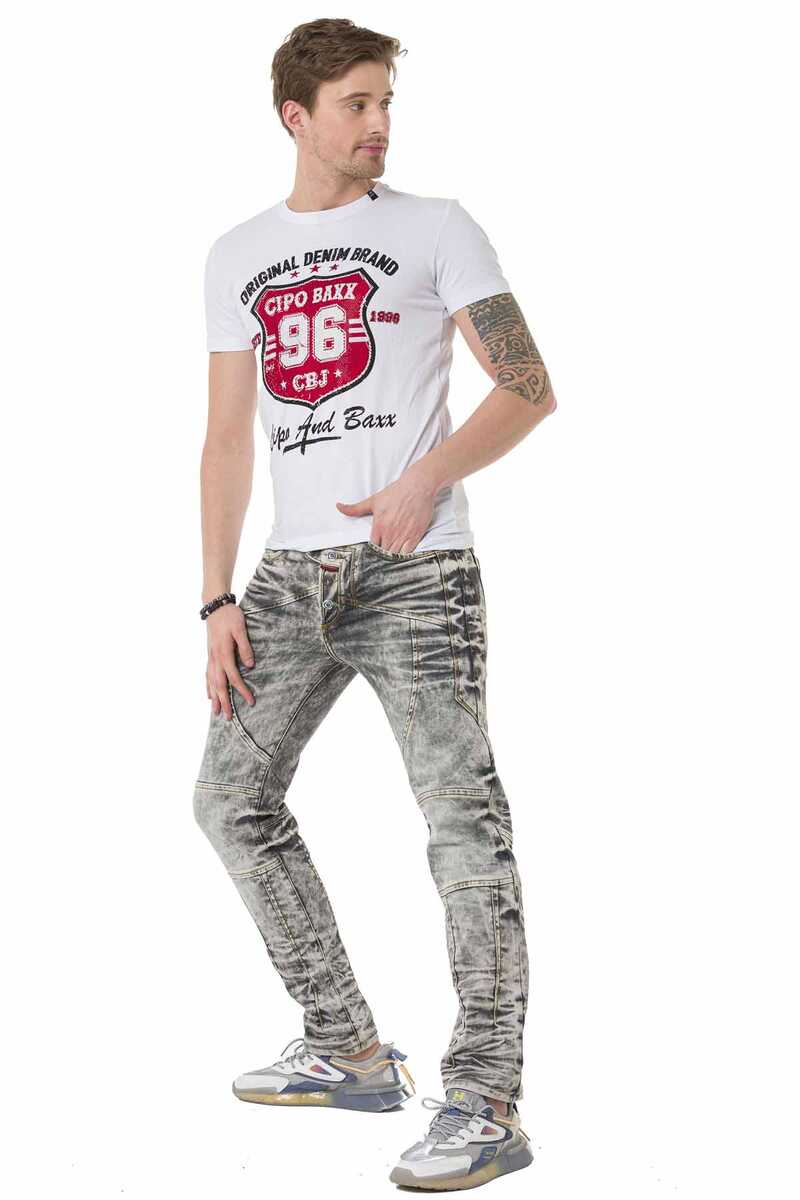 CD718 Paneled Washed Men's Jeans