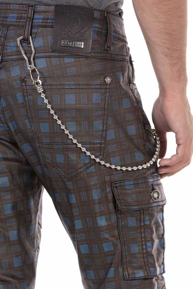 CD721 Plaid Pattern Men's Cargo Pants
