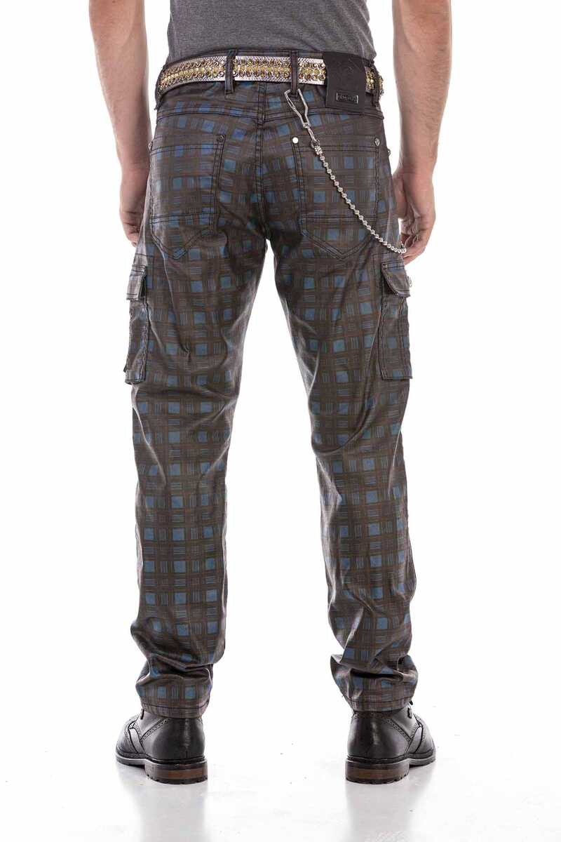 CD721 Plaid Pattern Men's Cargo Pants