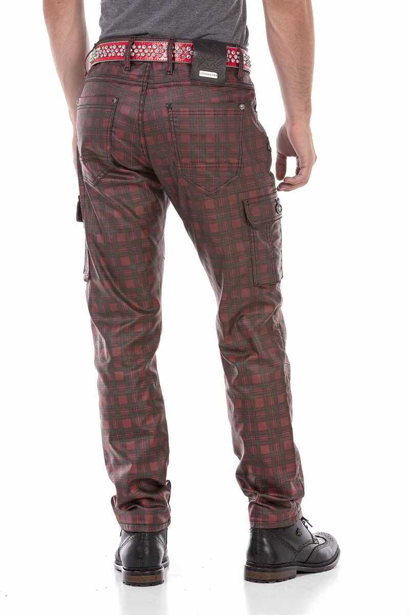 CD721 Plaid Pattern Men's Cargo Pants