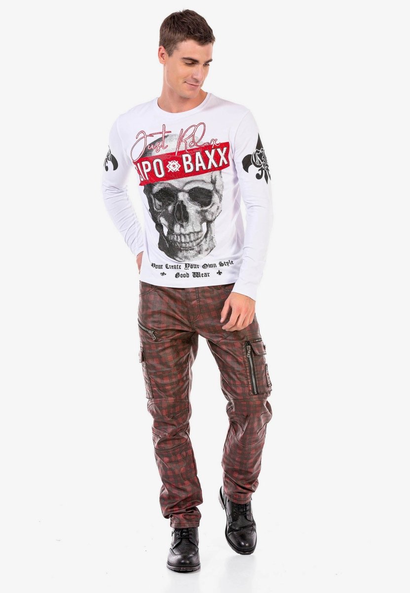 CD721 Plaid Pattern Men's Cargo Pants