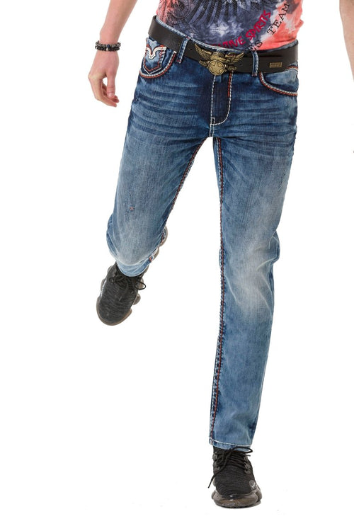 CD729 Pocket Embroidery Men's Jeans