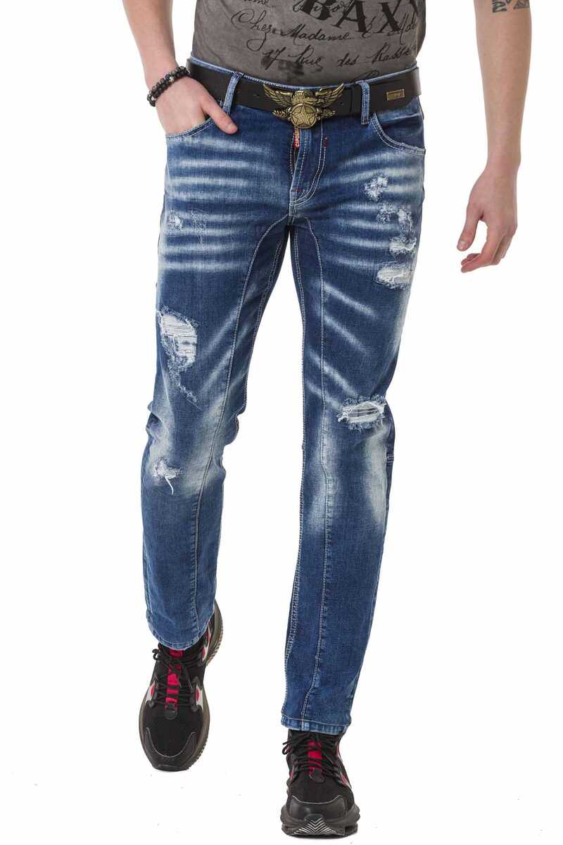 CD781 Ripped & Patched Men's Jeans