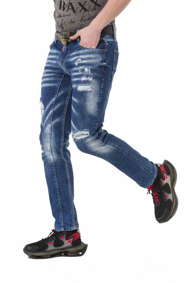 CD781 Ripped & Patched Men's Jeans