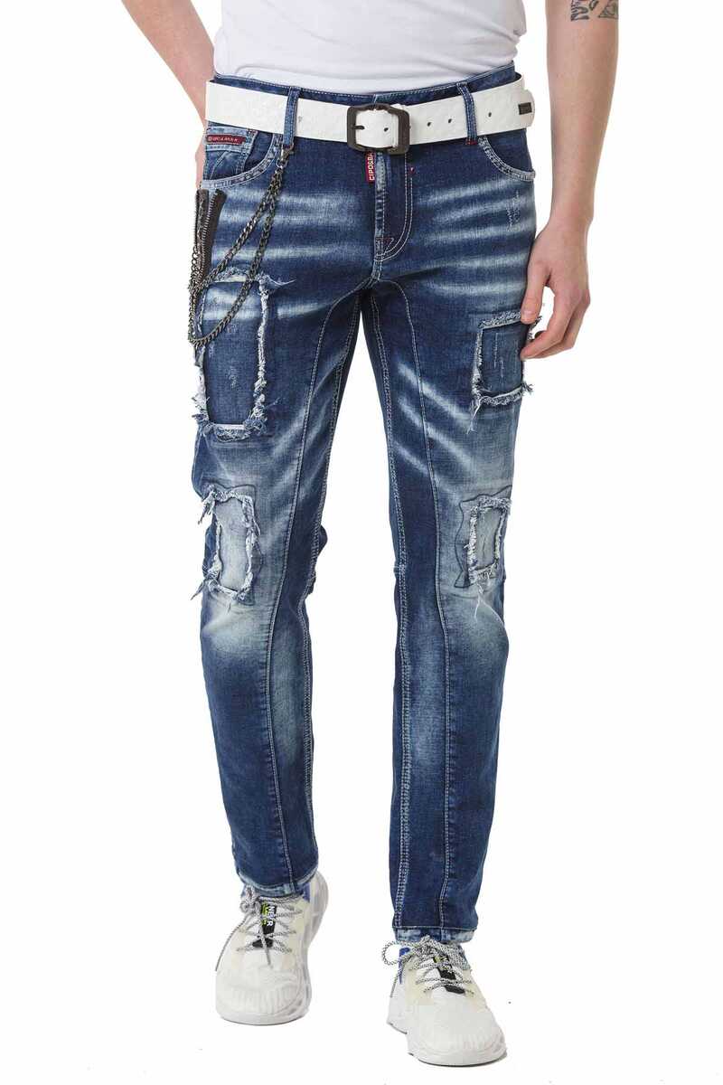 CD782 Ripped & Patched Men's Jeans