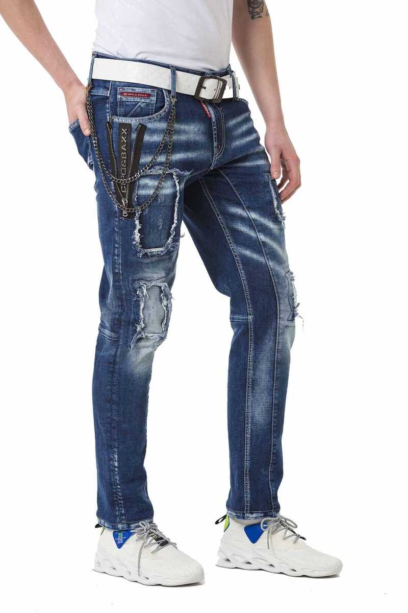 CD782 Ripped & Patched Men's Jeans