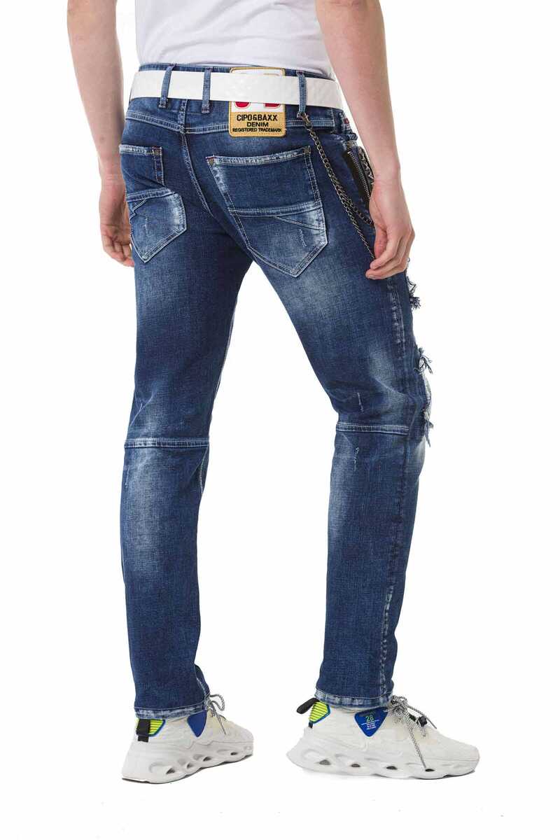 CD782 Ripped & Patched Men's Jeans