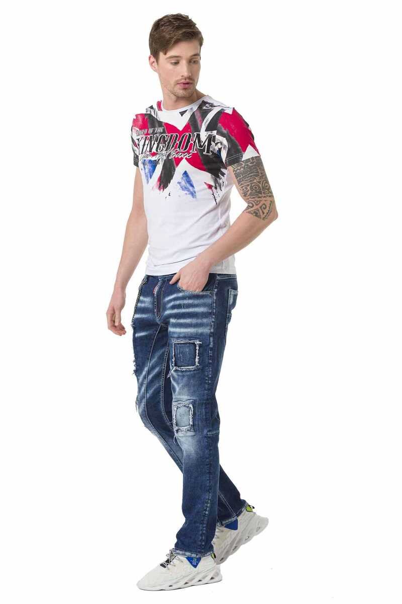 CD782 Ripped & Patched Men's Jeans