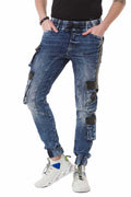 CD790 Elastic Cuff Cargo Pocket Men's Jeans