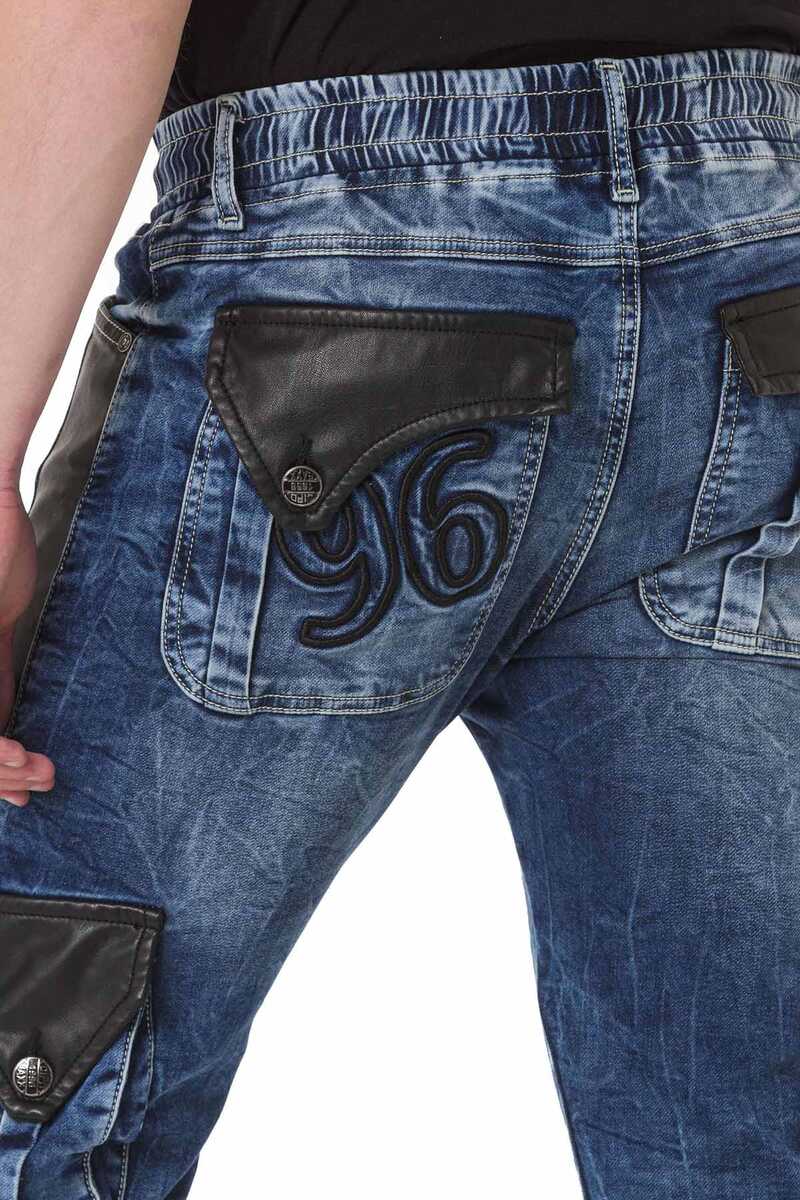 CD790 Elastic Cuff Cargo Pocket Men's Jeans